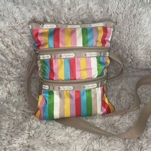 LeSportsac Vintage Striped Crossbody EUC